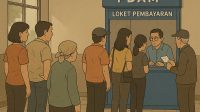 ilustrasi antrean di pdam